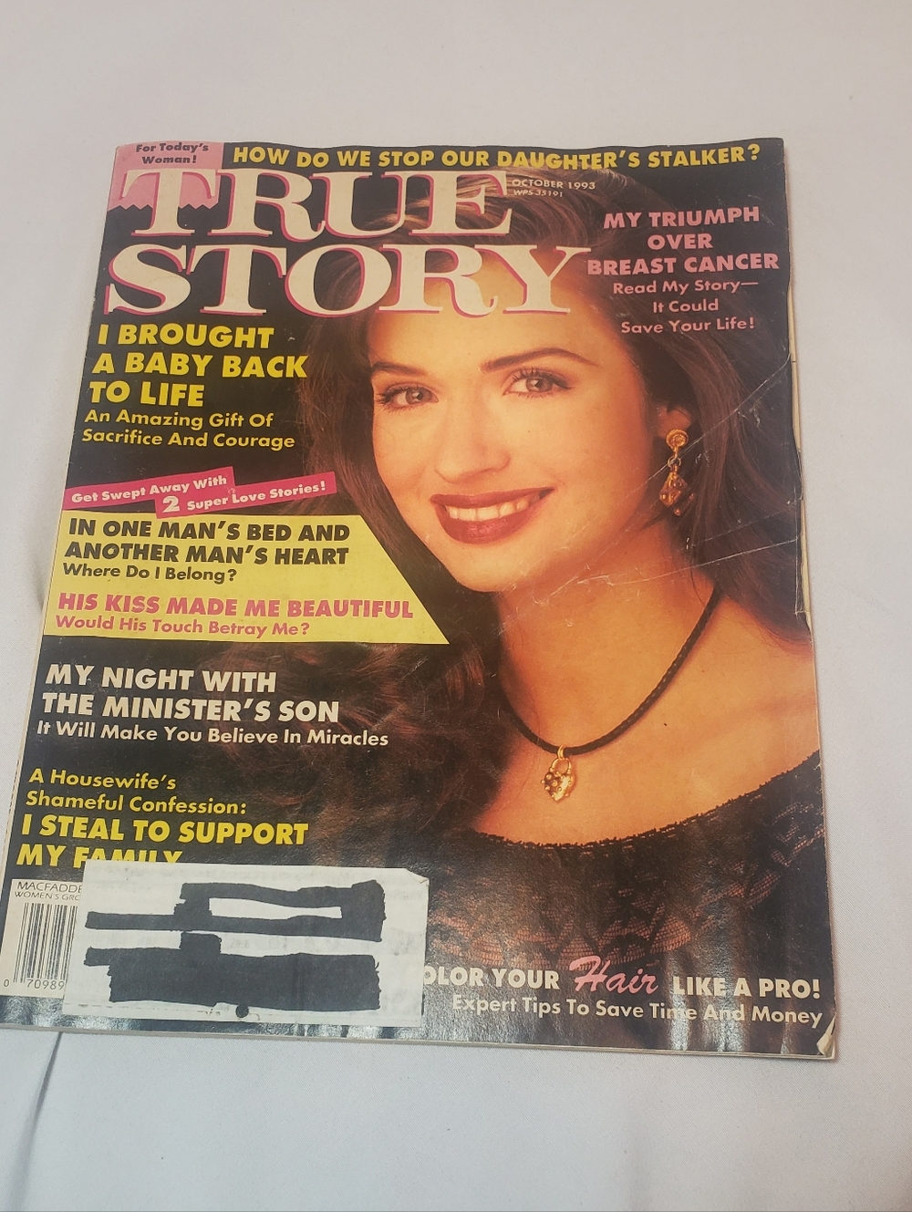 True Story Magazine Vtg October 1993 "How Do We Stop Our Daughter's Stalker?"